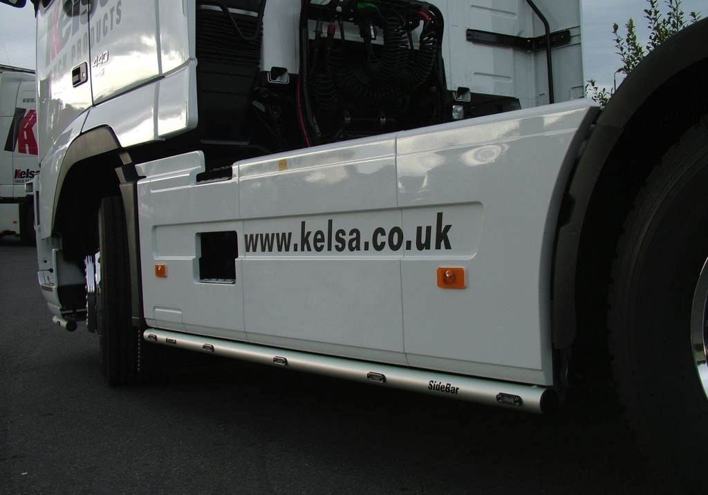 SideBar St. Steel for Volvo FH/FM2/3/4 | Wb 3800mm | 5 Amber LED | LEFT SIDE ONLY