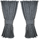 Nedking Side Curtains | Grey Alcantara / Suède Look | 95cm