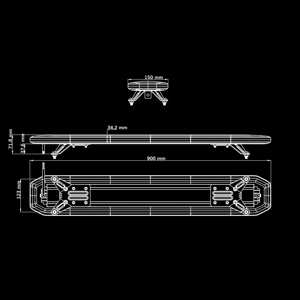 Skylord EXP Warning Light Roof Bar 900mm