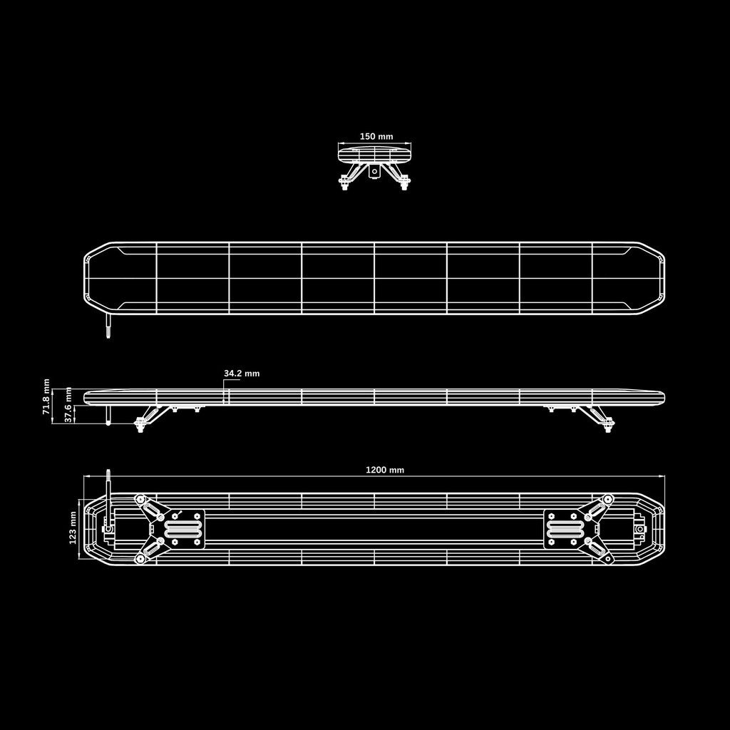 Skylord EXP Warning Light Roof Bar 1200mm