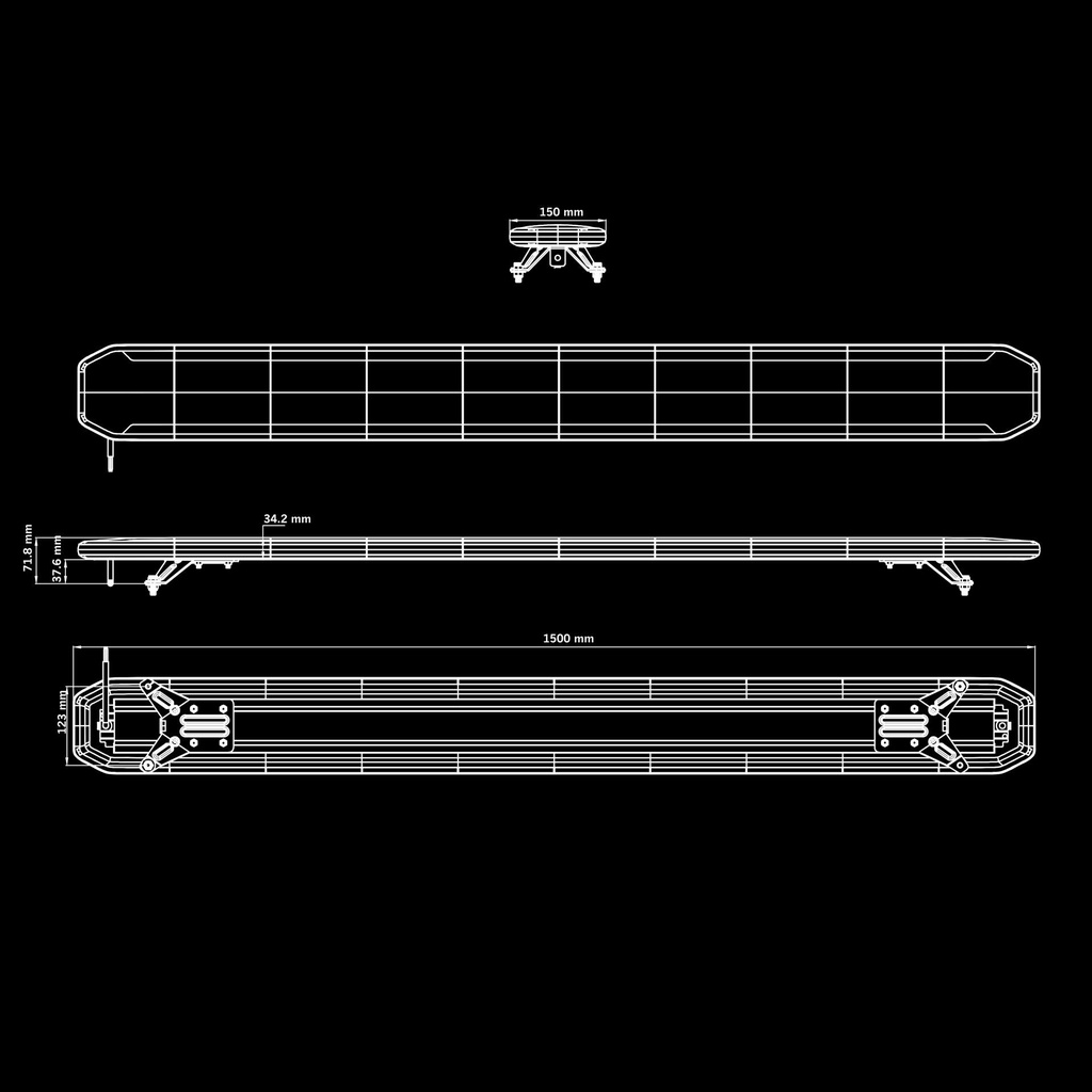 Skylord EXP Warning Light Roof Bar 1500mm