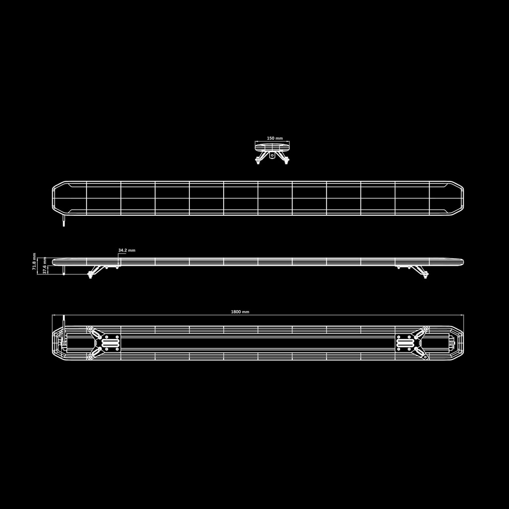 Skylord EXP Warning Light Roof Bar 1800mm