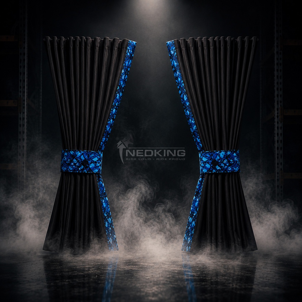 Nedking Side Curtains | Danish Blue | 95cm