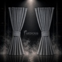 Nedking Side Curtains | Grey Alcantara / Suède Look | 95cm