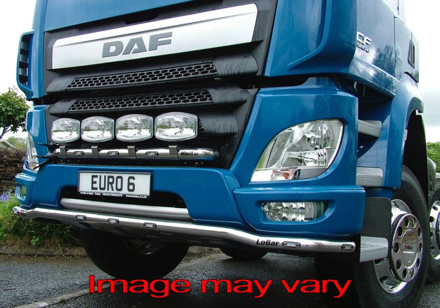 (St Steel) LoBar for Daf CF Euro 6 Construction bumper - 5 White + 2 Amber LEDs