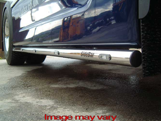 Stainless Steel SideBars for DAF XF105 | Wheelbase 3800mm | 5 Amber LEDs