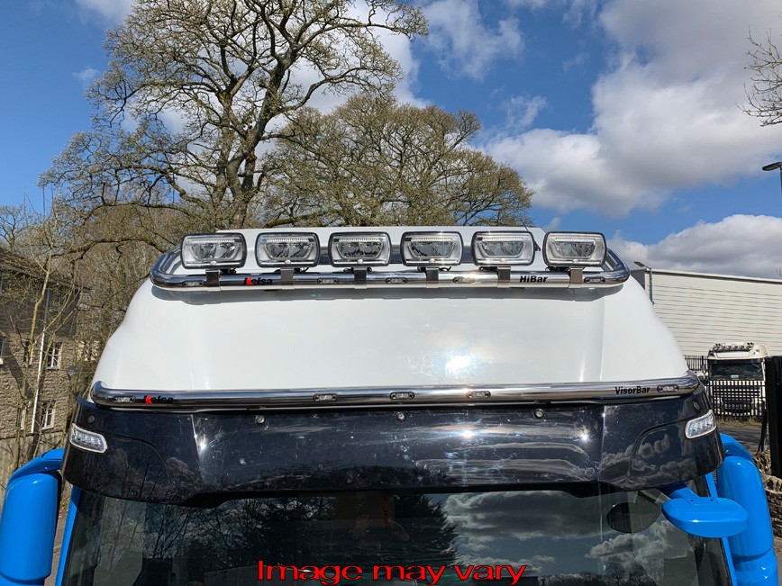 Aluminum VisorBar for Iveco S-Way AS | Wide Model with 5 White LEDs