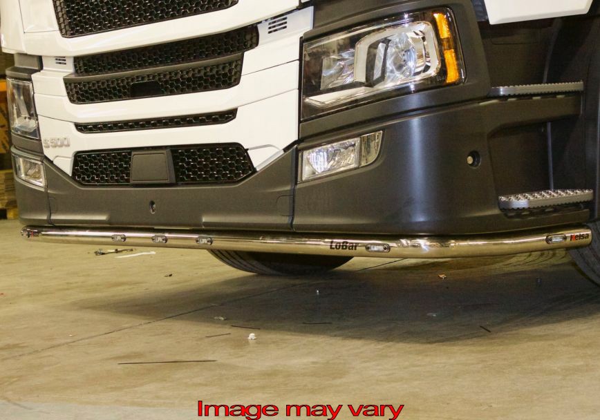 Aluminum LoBar for Scania R&S NextGen with High Bumper | 5 White & 2 Amber LEDs