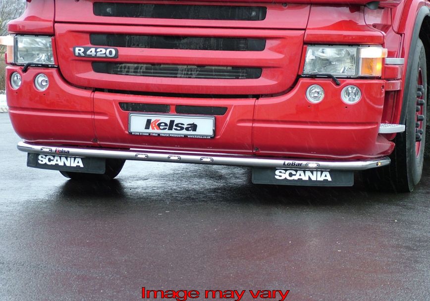 Stainless Steel LoBar for Scania R1 with Low Bumper | 7 Amber LEDs