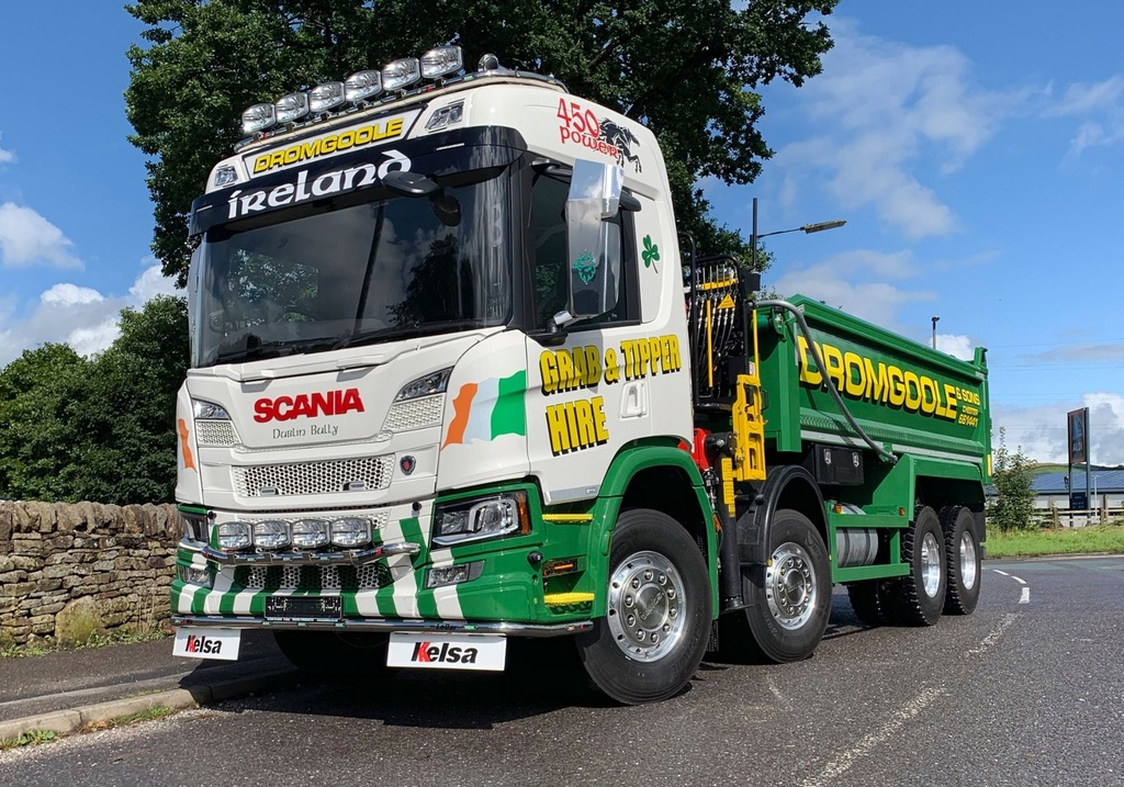 Stainless Steel LoBar for Scania R&S NextGen with High P40 Bumper | 7 Amber LEDs