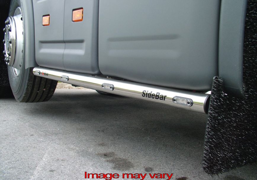 Stainless Steel SideBars for Scania 4 & R Series 6x2 Midlift | 4 Amber LEDs