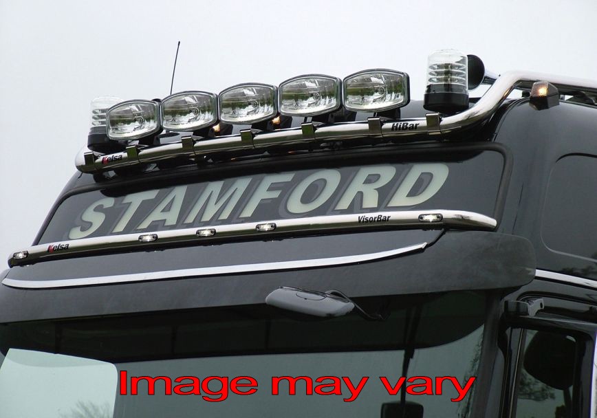 Stainless Steel VisorBar for Volvo FM/FH3 | 5 Amber LEDs