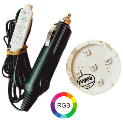 Poppy LED Light Base RGB | Cigarette Lighter Connection