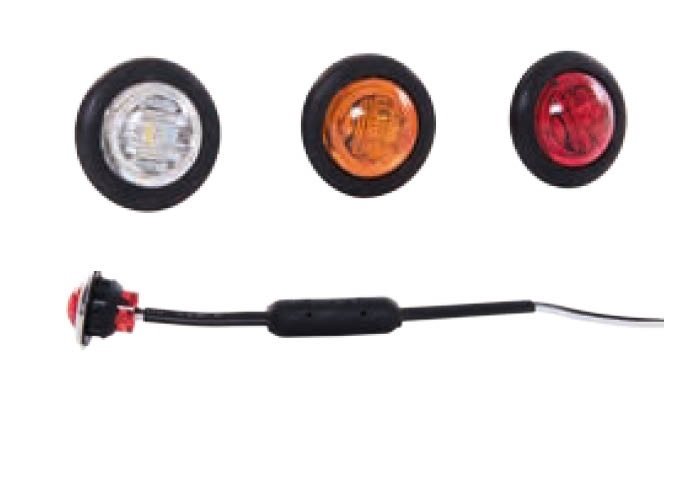 Amber LED Position Light Round 12/24V | Amber Lens