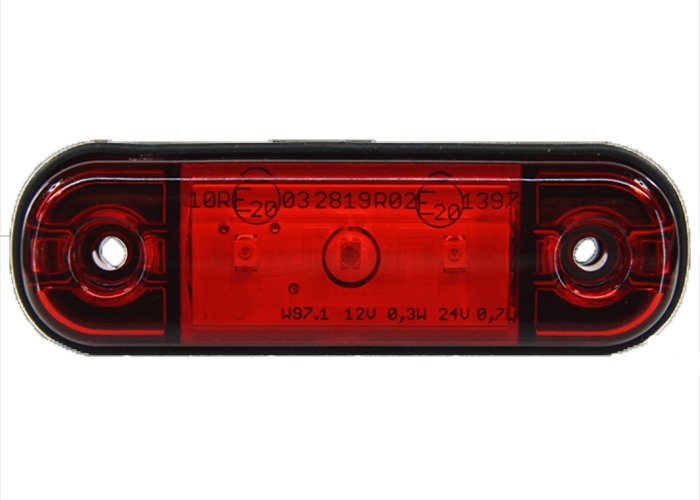 3-LED Ultra Slim Position Light 9-36V - Red