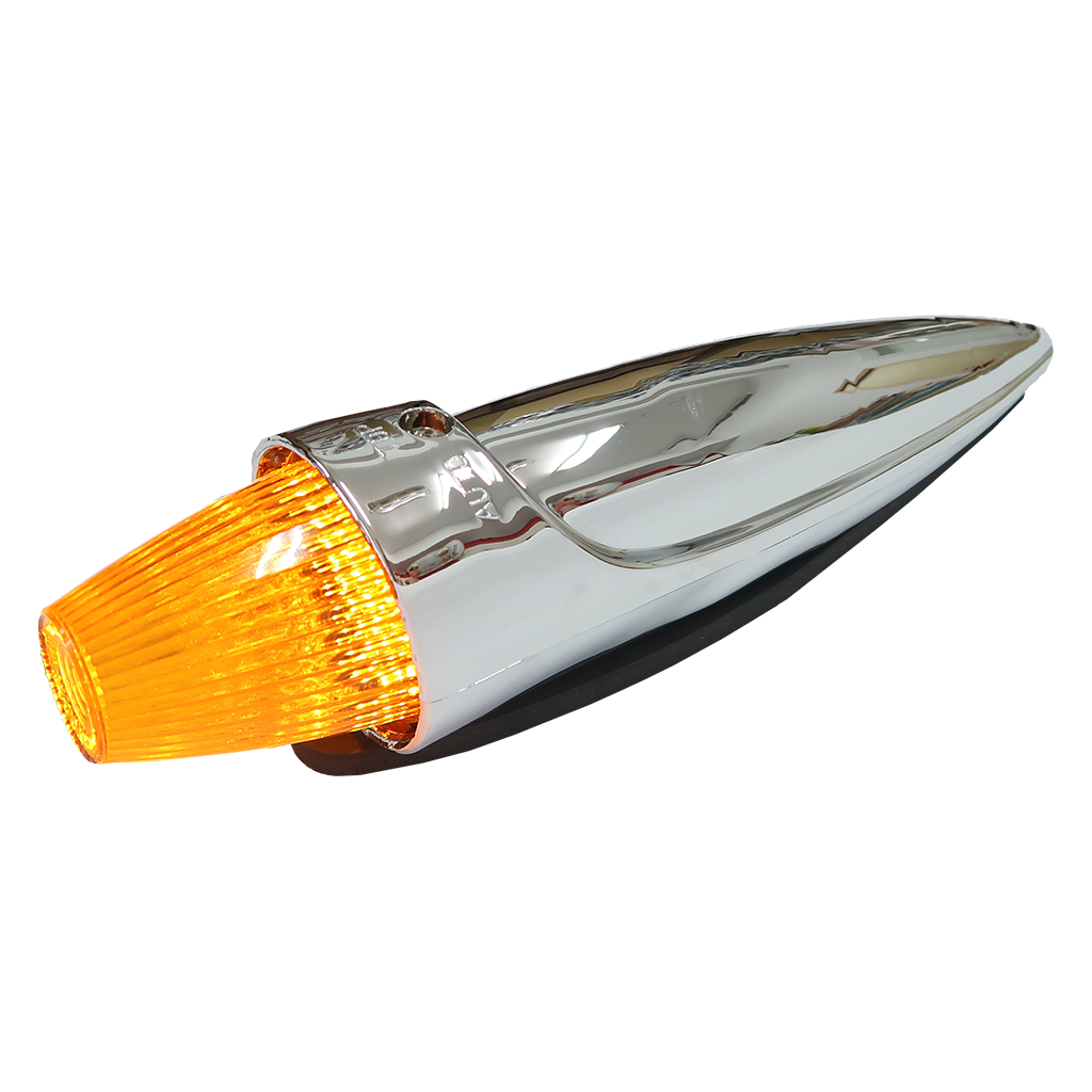 Torpedo LED Roof Marker Light Chrome | Amber with Amber Lens