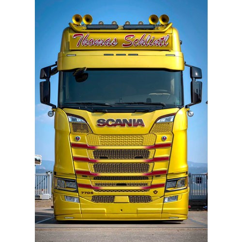 Bumper Spoiler for Scania NextGen with Medium Bumper | Type 4 Short | 2 Lightholes