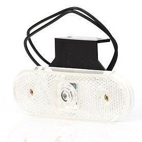 LED Position Light with Reflector & E-Mark 12-24V - White