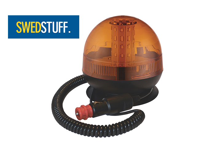 Swedstuff Beacon Warning Light Ø128mm | Magnet Mounting + Cig Plug Adapter
