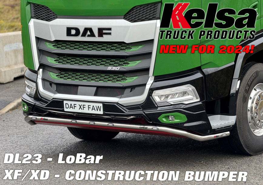 Aluminum LoBar for DAF NGD XF & XD with Construction Bumper | 7 Amber LEDs