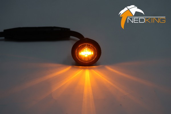 Amber LED Position Light Round 12/24V | Smoked Lens