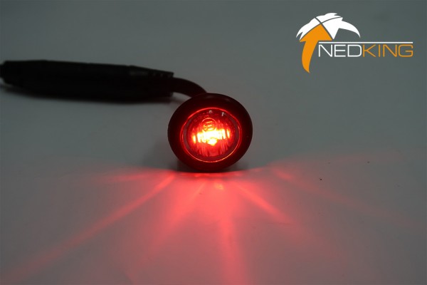 Red LED Position Light Round 12/24V | Smoked Lens