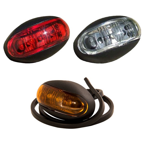 Oval 3-LED Position Light - White