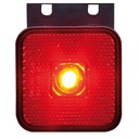 LED Position Light Square 12-24V with Bracket | Red