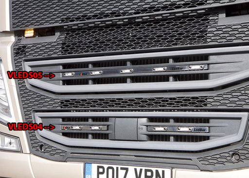 [82VLEDS14/A] Stainless Steel LedBar for Volvo FM/FH4 with Big Sensor 28cm | 4 Amber LEDs