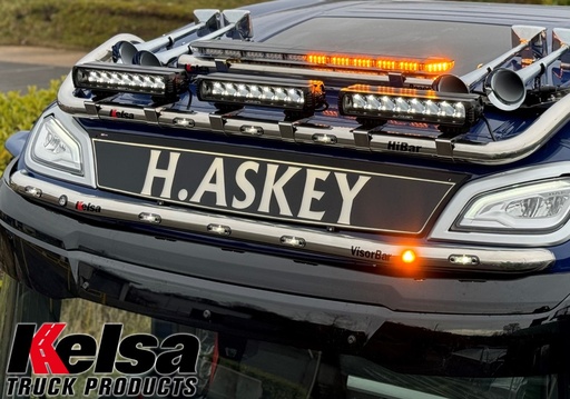 [82DVA25/A] Aluminum VisorBar for NGD DAF XF, XD & XG | 5 Amber LEDs