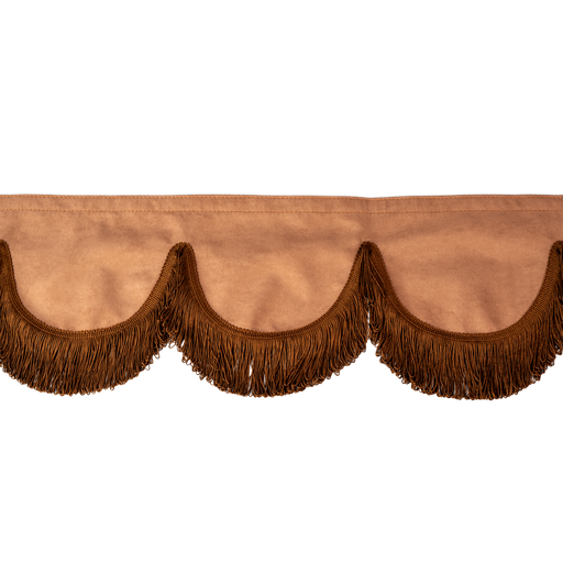 [44050313] Nedking Front Curtain | Brown Alcantara / Suède Look | Brown Fringes