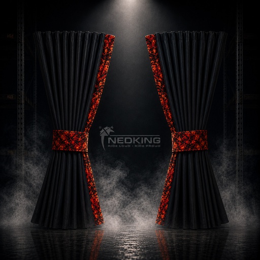 [44050201] Nedking Side Curtains | Danish Red | 95cm