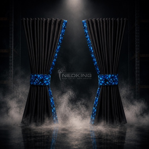 [44050202] Nedking Side Curtains | Danish Blue | 95cm