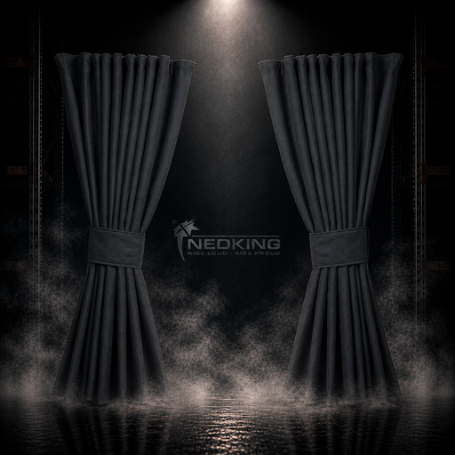 [44050101] Nedking Side Curtains | Black Alcantara / Suède Look | 95cm