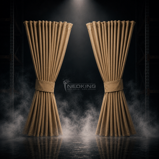 [44050102] Nedking Side Curtains | Beige Alcantara / Suède Look | 95cm