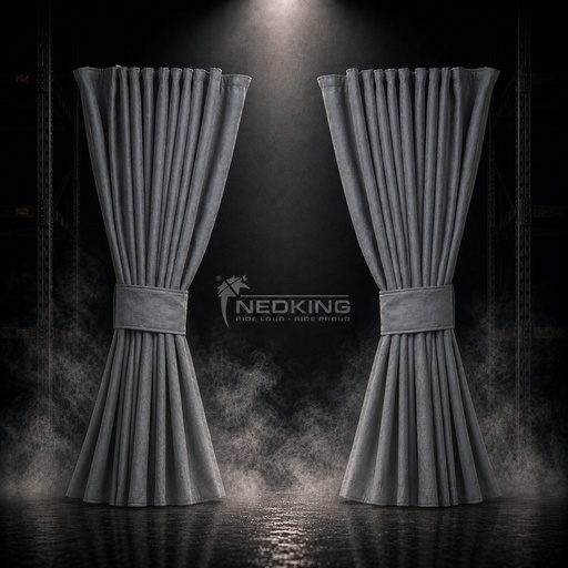 [44050104] Nedking Side Curtains | Grey Alcantara / Suède Look | 95cm