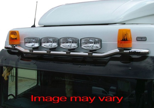 Stainless Steel HiBar for DAF XF95/105/106 Space Cab | Wide Model - Sunvisor Mounting