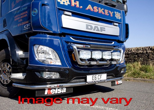 [DLS07/W] St. Steel LoBar for DAF CF Euro 6 | 5 White + 2 Amber LEDs