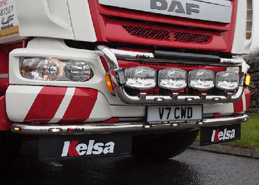 [82DLS12/W] ST STEEL LOBAR for DAF LF EURO6 | 5 White & 2 Amber LEDs