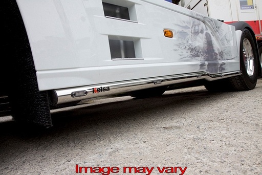 [DSS106] Stainless Steel SideBars for DAF XF106 up to 2017 | Wheelbase 3800mm | 5 Amber LEDs