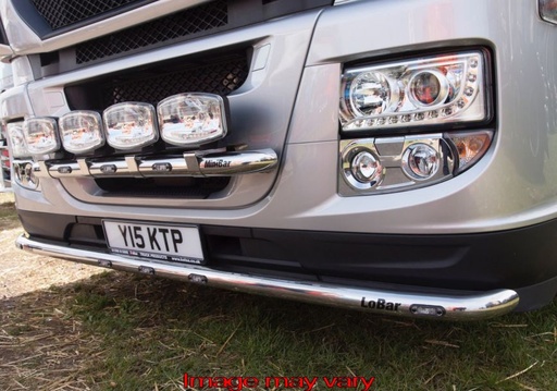 [ILS08/A] Stainless Steel LoBar for Iveco Stralis Hi-Way | Low Mounting | 5 Amber LEDs