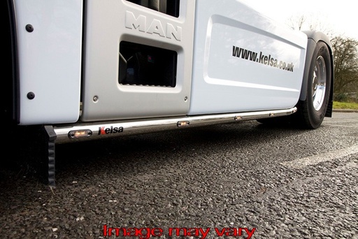 [MSS06] Stainless Steel SideBars for MAN TGX Euro 6 | Wheelbase 3600mm | 5 Amber LEDs