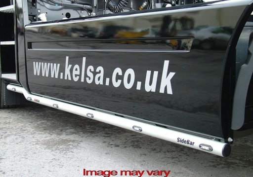 [82RSA02] Aluminum Sidebars for Renault Magnum 2008+ | Wheelbase 4120mm | 6 Amber LEDs