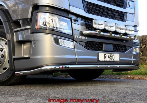 [SLA21/W] Aluminum LoBar for Scania R&S NextGen with Medium Bumper | 5 White & 2 Amber LEDs
