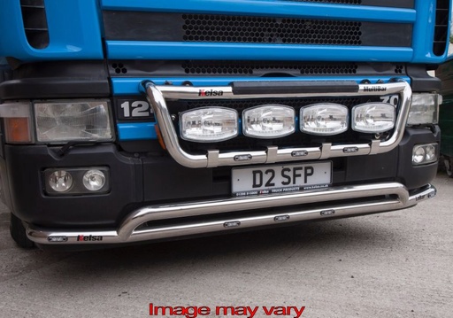 [82SLS02/A] Stainless Steel LoBar for Scania 4 Series | 5 Amber LEDs