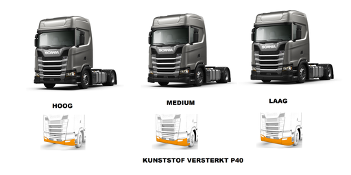 [82SLA27/A] Aluminum LoBar for Scania R&S NextGen with Low P40 Bumper | 7 Amber LEDs
