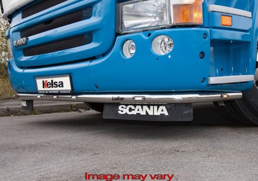 [82SLS08/W] Stainless Steel LoBar for Scania R1 with High Bumper | 5 White & 2 Amber LEDs