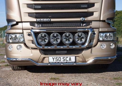 [82SLS12/A] LoBar St. Steel for Scania R2 with Low Bumper (front) - 5 Amber LED