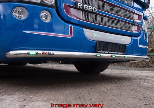 [82SLS13/W] Stainless Steel LoBar for Scania R2 with Low Bumper | 5 White LEDs
