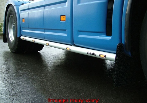 [82SSA07] Aluminum SideBars for Scania 4 Series & R1 4x2 | Wheelbase 3700mm | 5 Amber LEDs